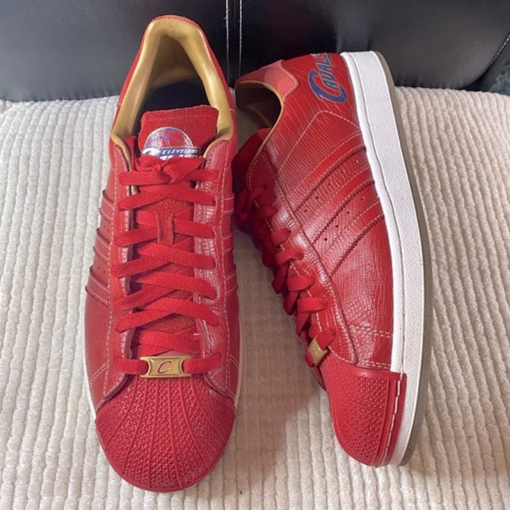 Rare Adidas Superstar 1 Cleveland Cavaliers Sneakers Red Size 12